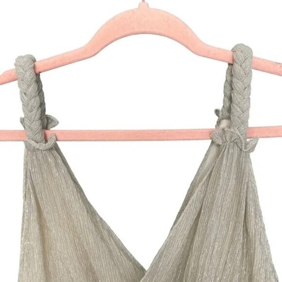 LINI Katherine Metallic Braided Strap Textured Evening Formal Maxi Dress NWT - Picture 3 of 7